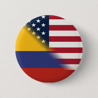 kolumbianische amerikanische Flagge | Hälfte Kolum Button