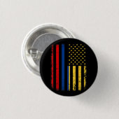 Kolumbianische amerikanische Flagge Kolumbianische Button (Vorne & Hinten)