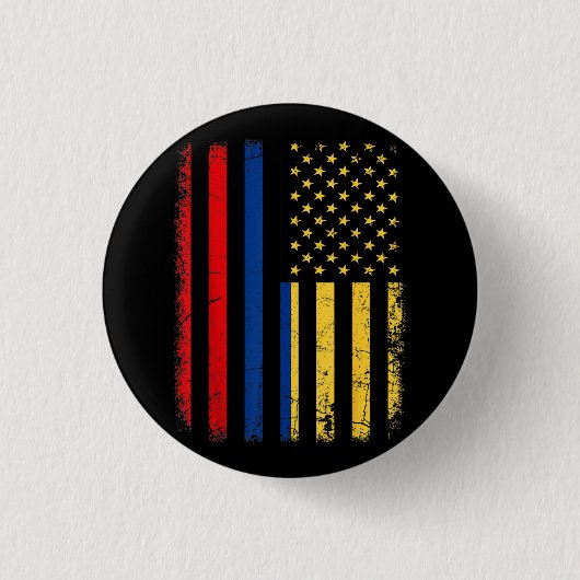 Kolumbianische amerikanische Flagge Kolumbianische Button (Vorderseite)
