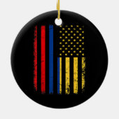 Kolumbianische amerikanische Flagge Kolumbianische Keramik Ornament (Hinten)