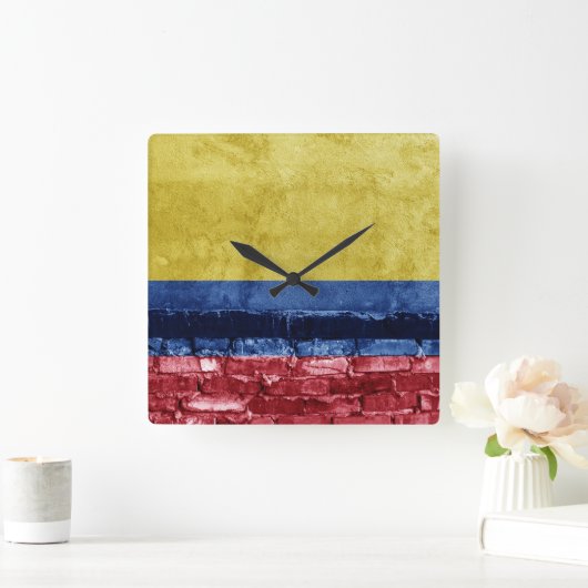 kolumbianische Fahne Quadratische Wanduhr (Zuhause)