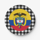 kolumbianische Flagge, Büffel kariert und kolumbia Pappteller (Vorderseite)