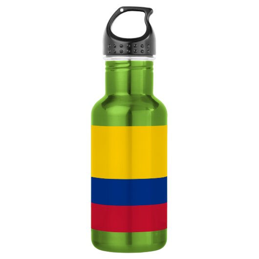 kolumbianische Flagge Edelstahlflasche (Vorderseite)