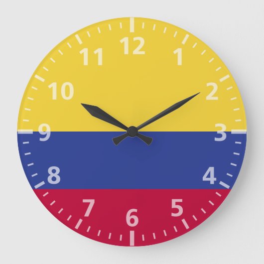 kolumbianische Flagge Große Wanduhr (Vorderseite)