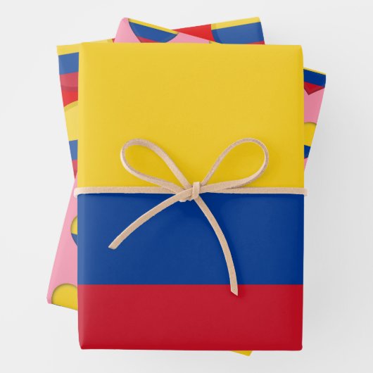 kolumbianische Flagge, Herz und kolumbianische Mod Geschenkpapier Set (Beispiel)