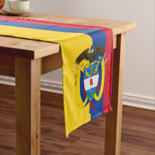 kolumbianische Flagge & kolumbianische Hausdekorat Kurzer Tischläufer