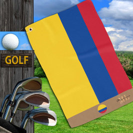 kolumbianische Flagge & Kolumbien mit Monogramm /  Golfhandtuch