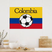 kolumbianische Flagge mit Fußball Poster (Küche)