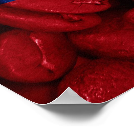 Kolumbianische Flagge mit Kaffee Poster (Ecke)