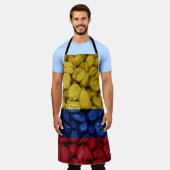 Kolumbianische Flagge mit Kaffee Schürze (Getragen)