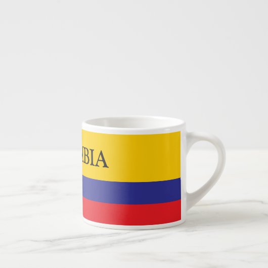 Kolumbianische Flagge personalisierter Espressokaf Espressotasse (Rechts)