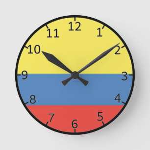 kolumbianische Flagge Runde Wanduhr