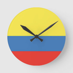 kolumbianische Flagge Runde Wanduhr