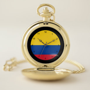 kolumbianische Flagge Taschenuhr