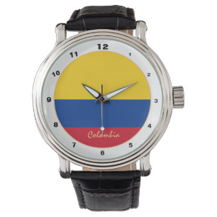 kolumbianische Flagge und trendige kolumbianische Armbanduhr