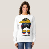 Kolumbianische Mama Messy Bun Colombia Pride Patri Sweatshirt (Vorne ganz)
