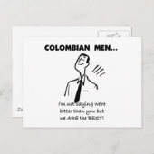 Kolumbianische Männer sind am besten Postkarte (Vorne/Hinten)