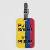 Kolumbianische Nationalflagge Funny Patriotic Gepäckanhänger (Vorderseite Vertikal)