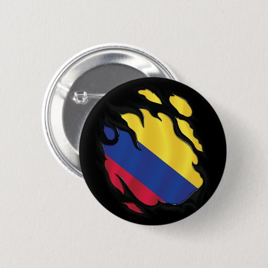 Kolumbianische Rippenflagge Button (Vorne & Hinten)