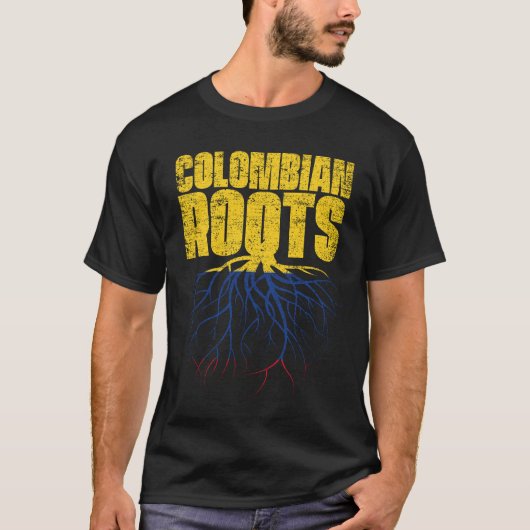 Kolumbianische Roots Kolumbien Heritage Flag T-Shirt (Vorderseite)