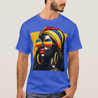 Kolumbianische Souvenirs Frau Flagge Wurzeln Kolum T-Shirt