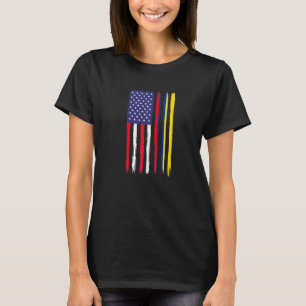 Kolumbianische Wurzeln Halb Amerikanische Flagge P T-Shirt