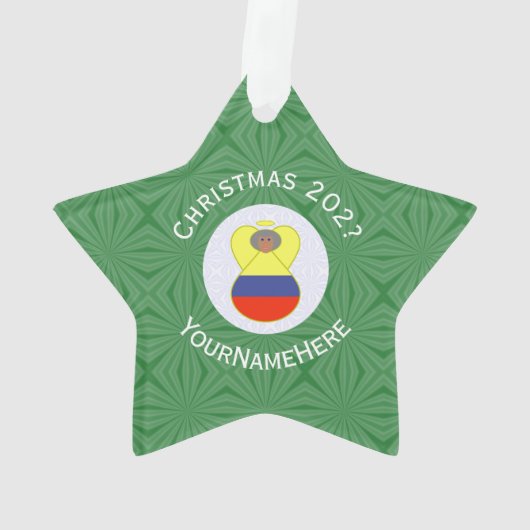 Kolumbianischer Abuelita Angel zu Weihnachten Ornament (Rückseite)