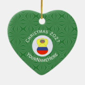 Kolumbianischer Weihnachtsangel Abuela Name Jahr H Keramik Ornament (Hinten)