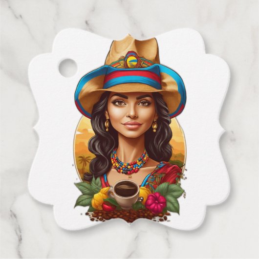 Kolumbianisches Brewscape: Einzigartig mit Kaffee  Geschenkanhänger (Vorderseite)