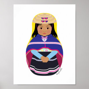 kolumbianisches, Misak oder Guambiana-Matryoshka-P Poster