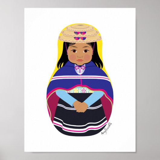 kolumbianisches, Misak oder Guambiana-Matryoshka-P Poster (Vorne)