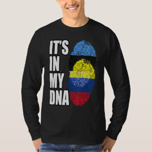 kolumbianisches und estnisches Misch-DNA-Flag Heri T-Shirt