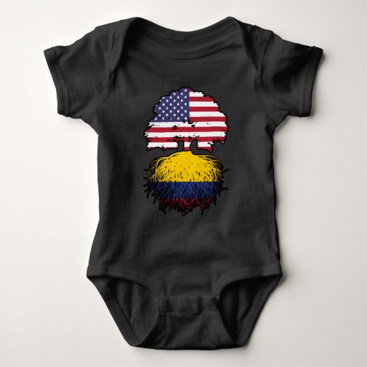 Kolumbien - Amerikanische Tree Roots Flag Baby Strampler (Vorderseite)