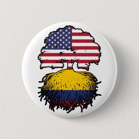 Kolumbien - Amerikanische Tree Roots Flag Button (Vorderseite)