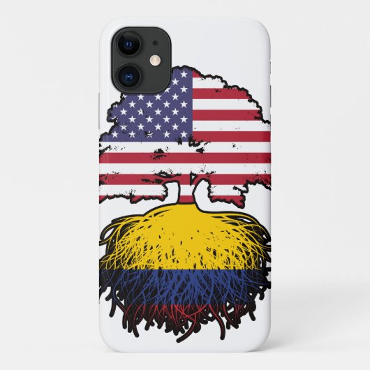 Kolumbien - Amerikanische Tree Roots Flag Case-Mate iPhone Hülle (Rückseite)