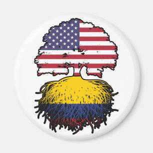 Kolumbien - Amerikanische Tree Roots Flag Magnet