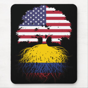 Kolumbien - Amerikanische Tree Roots Flag Mousepad