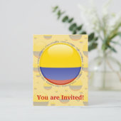 Kolumbien-Blasen-Flagge Einladung (Stehend Vorderseite)
