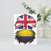 Kolumbien Britisch-UK Tree Roots Flag Postkarte (Stehend Vorderseite)