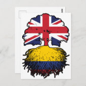 Kolumbien Britisch-UK Tree Roots Flag Postkarte (Vorne/Hinten)