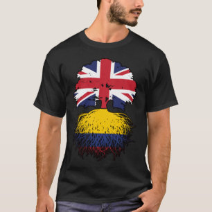 Kolumbien Britisch-UK Tree Roots Flag T-Shirt