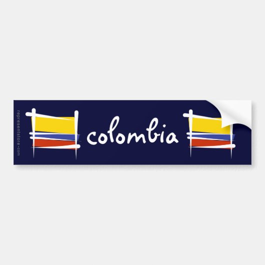 Kolumbien-Bürsten-Flagge Autoaufkleber (Vorne)