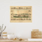 Kolumbien, CA. Panoramakarte 1855 (0441A) Poster (Küche)