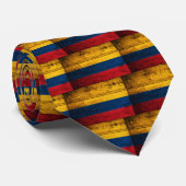 Kolumbien-Fahne aus alten Holz Krawatte (Gerollt)