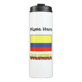 Kolumbien Flag Black Personalization Thermosbecher (Vorderseite)