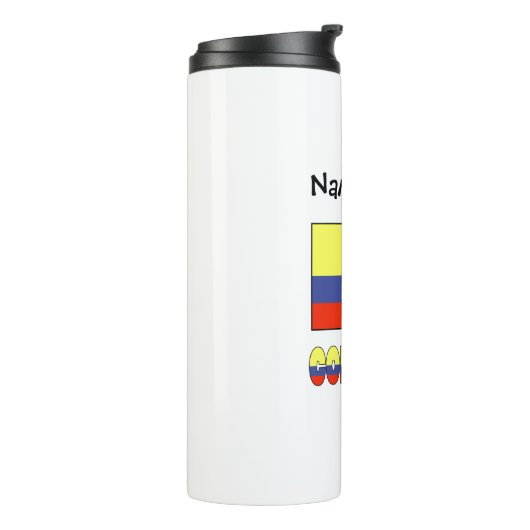 Kolumbien Flag Black Personalization Thermosbecher (Nach links gedreht)