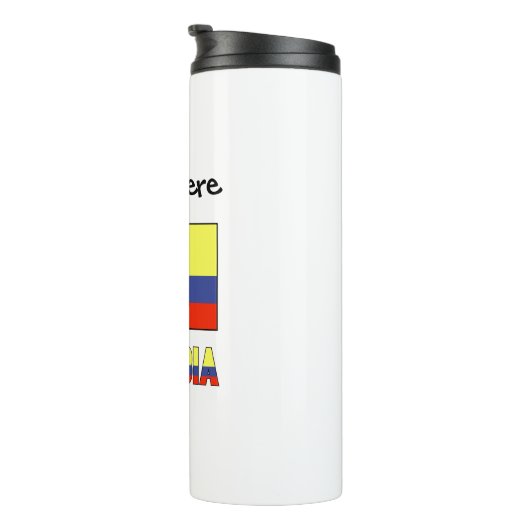 Kolumbien Flag Black Personalization Thermosbecher (Nach rechts gedreht)
