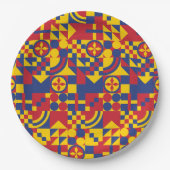 Kolumbien Flag farbenfrohe Muster Pappteller (Vorderseite)