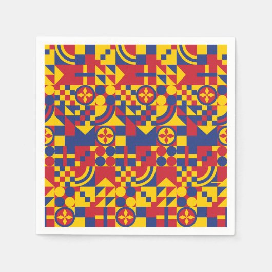 Kolumbien Flag farbenfrohe Muster Serviette (Vorderseite)