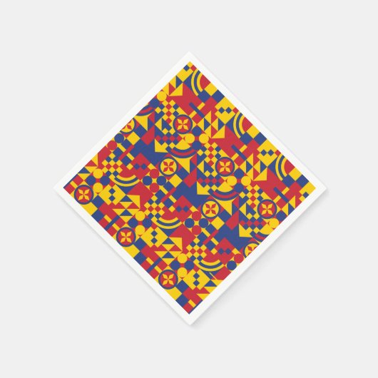 Kolumbien Flag farbenfrohe Muster Serviette (Ecke)